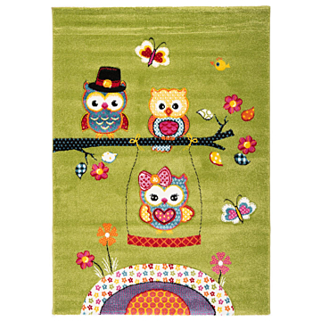 Kid Rugs Gufo Green Multisize