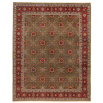Kashan Persian Rug Green 243 x 196 cm