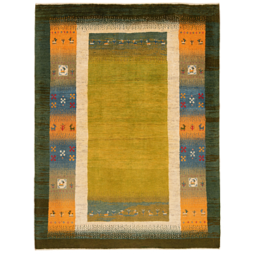 Gabbeh persian Rug Green 201 x 153 cm