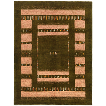 Gabbeh persian Rug Green 196 x 152 cm