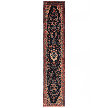 Hamedan Lalejin Persian Rug Night Blue 402 x 80 cm