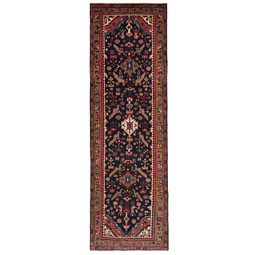 Hamedan Persian Rug Night Blue 318 x 100 cm