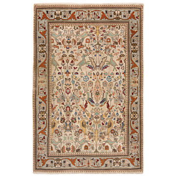 Tabriz Tabatabai Persian Rug Beige-Cream 137 x 93 cm