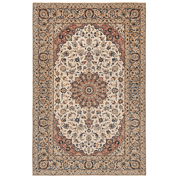 Kashan Persian Rug Beige-Cream 298 x 195 cm