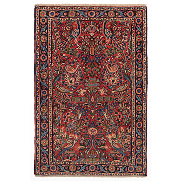 Hamedan Persian Rug Red 115 x 77 cm