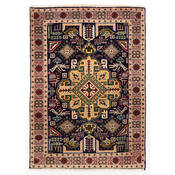 Super Kazak Rug Night Blue 81 x 55 cm