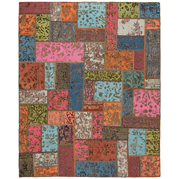Patchwork Relief Rug Multicolor 250 x 205 cm