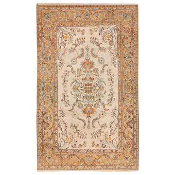 Kashan Persian Rug Beige-Cream 220 x 135 cm