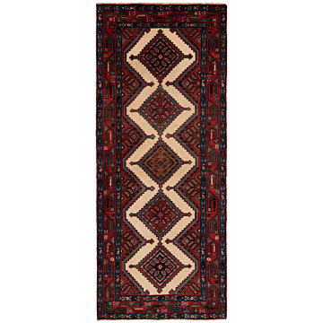 Hamedan Persian Rug Beige-Cream 192 x 77 cm