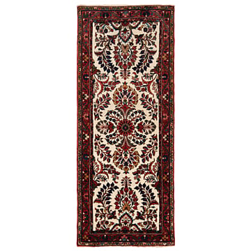 Hamedan Persian Rug White 200 x 81 cm