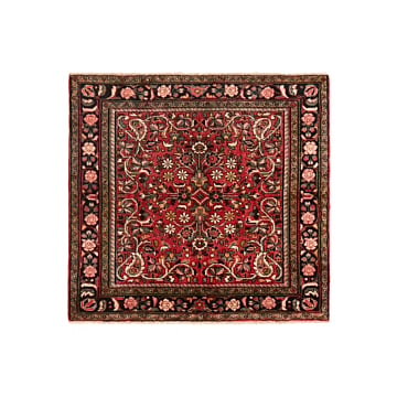 Hamedan Persian Rug Red 105 x 105 cm