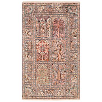  Tappeto indiano in pura seta del Kashmir