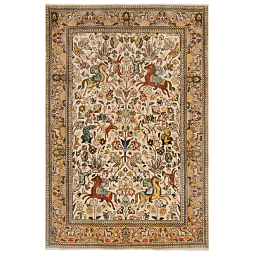 Tabriz Tabatabai Persian Rug Beige-Cream 164 x 111 cm