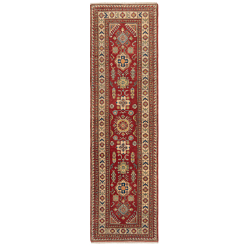 Kazak Rug Red 287 x 83 cm
