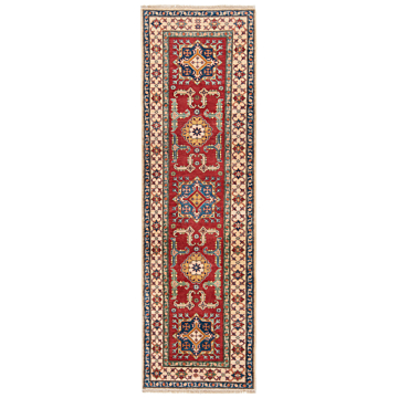 Kazak Rug Red 271 x 83 cm