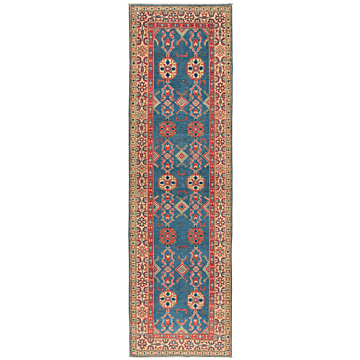 Kazak Rug Blue 284 x 82 cm