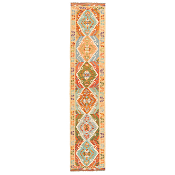Kilim Afghan Multicolor 395 x 83 cm