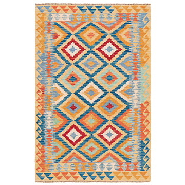Kilim Afghan Blue 154 x 99 cm
