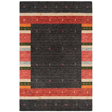 Handloom Rug Black 182 x 122 cm
