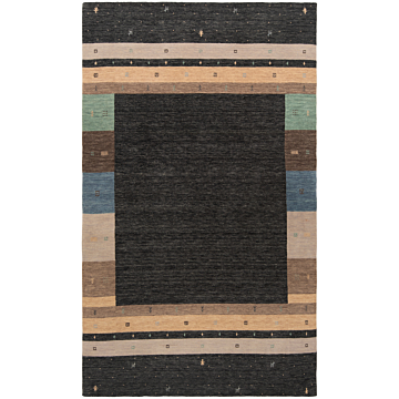 Handloom Rug Black 273 x 164 cm
