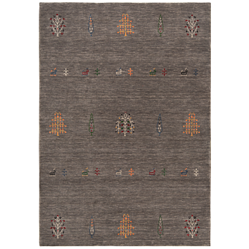 Handloom Rug Gray 199 x 142 cm