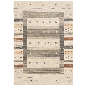Handloom Rug Beige-Cream 202 x 142 cm
