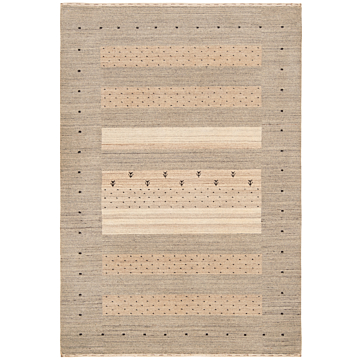 Handloom Rug Beige-Cream 203 x 139 cm