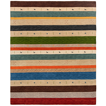 Handloom Rug Multicolor 248 x 204 cm