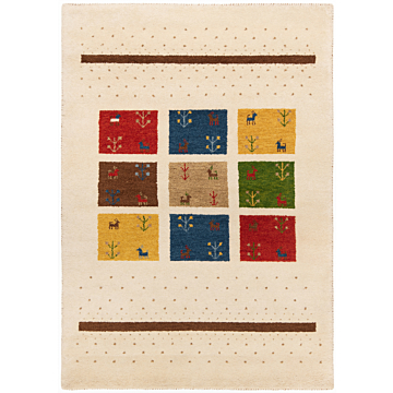 Gabbeh persian Rug Beige-Cream 200 x 140 cm