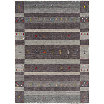 Handloom Rug Gray 233 x 167 cm