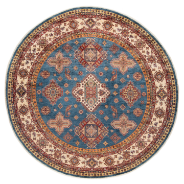 Super Kazak Rug Blue 265 x 265 cm