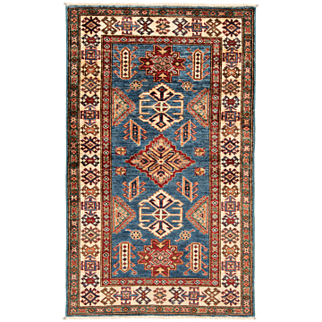 Super Kazak Rug Blue 153 x 93 cm