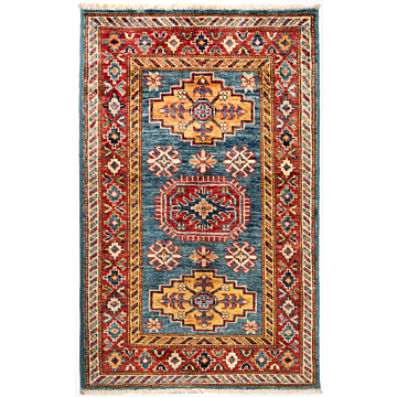 Super Kazak Rug Green 98 x 60 cm