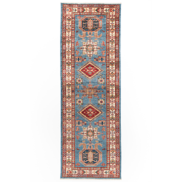 Kazak Fine Rug Blue 241 x 83 cm
