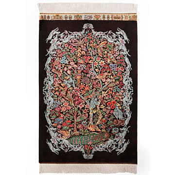 Tappeto persiano Qom in pura seta