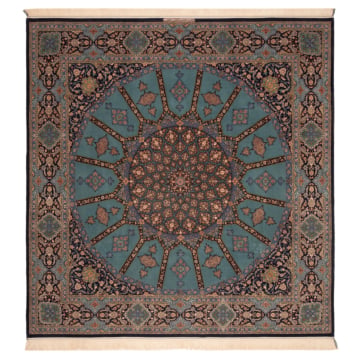 Isfahan Mirzaie Persian Rug Blue 329 x 318 cm