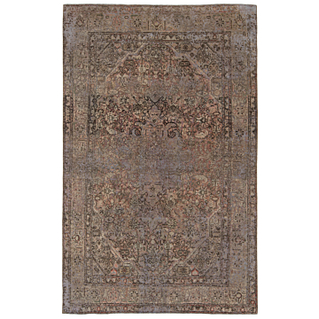 Vintage Relief Rug Brown 302 x 192 cm