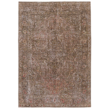 Vintage Relief Rug Brown 286 x 195 cm