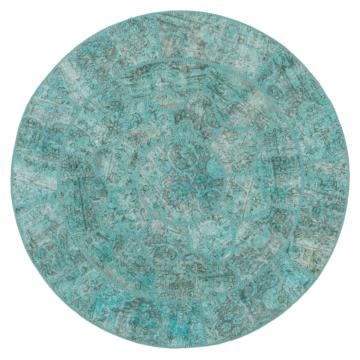 Patchwork Rug Turquoise 155 x 155 cm