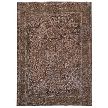 Vintage Relief Rug Brown 342 x 242 cm
