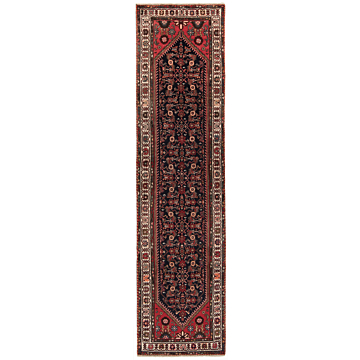 Hamedan Persian Rug Black 389 x 100 cm