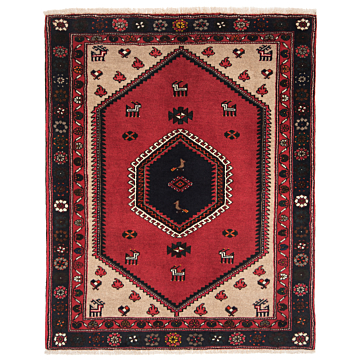 Hamedan Persian Rug Red 142 x 111 cm