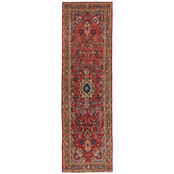 Hamedan Persian Rug Red 308 x 89 cm