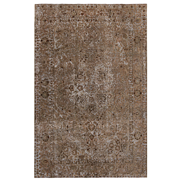 Vintage Relief Rug Brown 299 x 192 cm