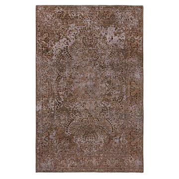 Vintage Relief Rug Brown 294 x 193 cm