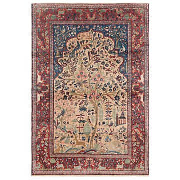 Kashan Persian Rug Yellow 193 x 135 cm