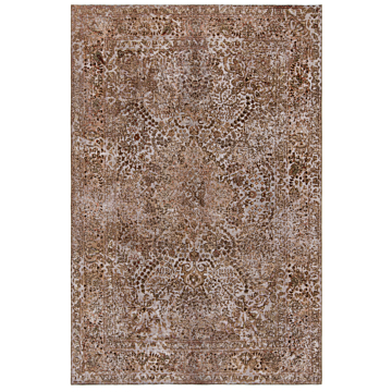 Vintage Relief Rug Brown 290 x 194 cm