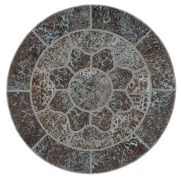 Patchwork Relief Rug Gray 155 x 155 cm