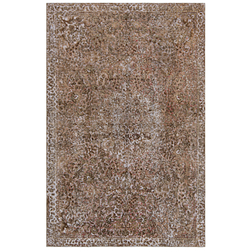 Vintage Relief Rug Brown 333 x 220 cm