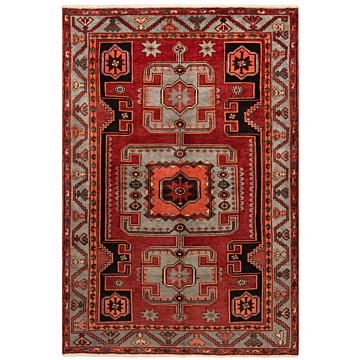 Hamedan Persian Rug Red 207 x 140 cm